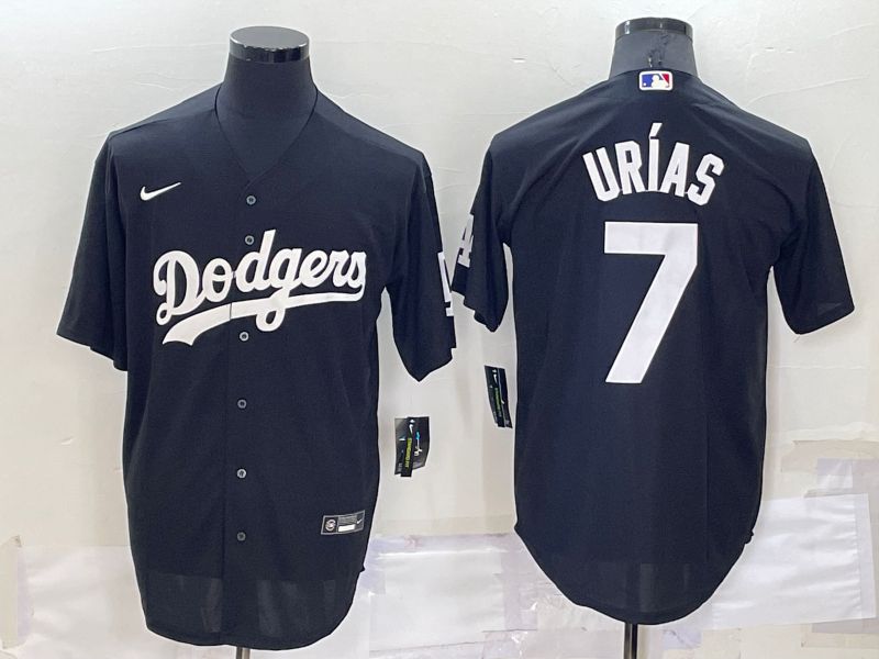 Men Los Angeles Dodgers #7 Urias Black Inversion Nike 2022 MLB Jersey